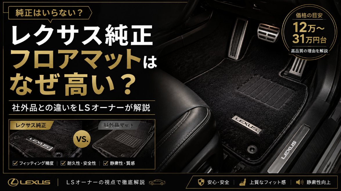 レクサス純正フロアマットが高い理由と社外品との違いを解説するアイキャッチ画像