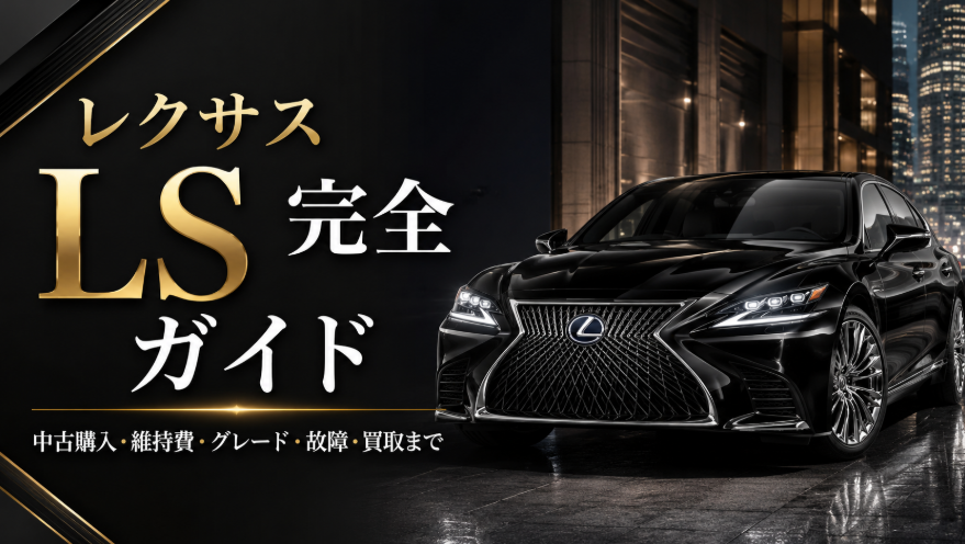 レクサスLS完全ガイドのアイキャッチ画像と黒のレクサスLS