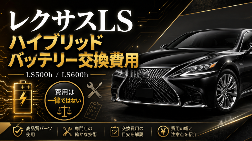 レクサスLSのハイブリッドバッテリー交換費用を解説するアイキャッチ画像