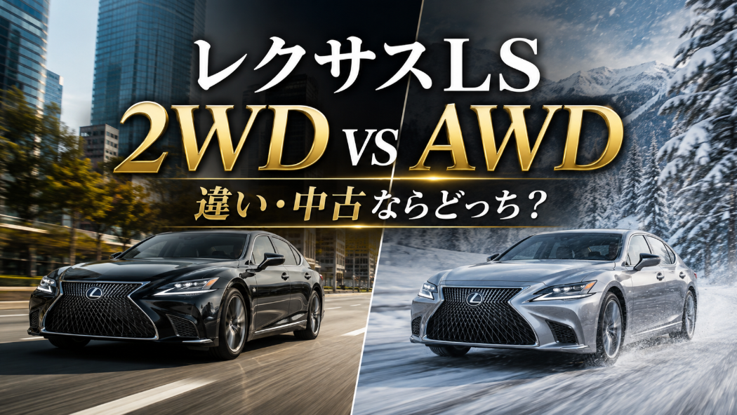 レクサスLSの2WDとAWD（4WD）の違いを市街地と雪道で比較したイメージ