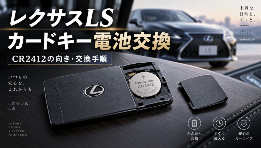 レクサスLSのカードキー電池交換｜CR2412の向き・交換手順を実車解説